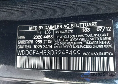 2013 Mercedes-Benz C 250 Sport из США, поврежденный, VIN WDDGF4HB3DR248499